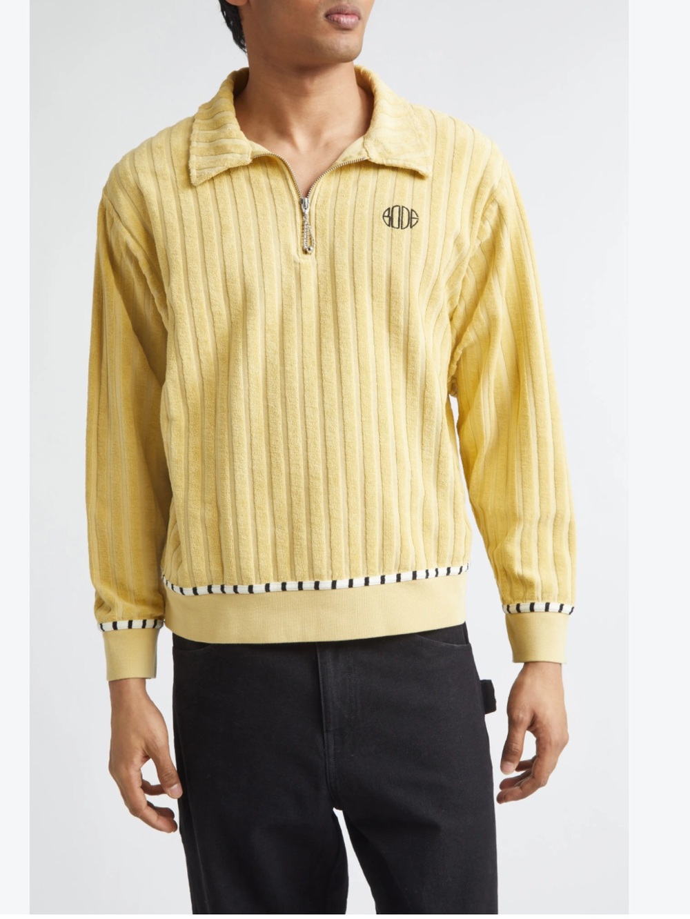 Bode Croquet Ground Rib Terry Cloth Pullover Size Medium NWTS